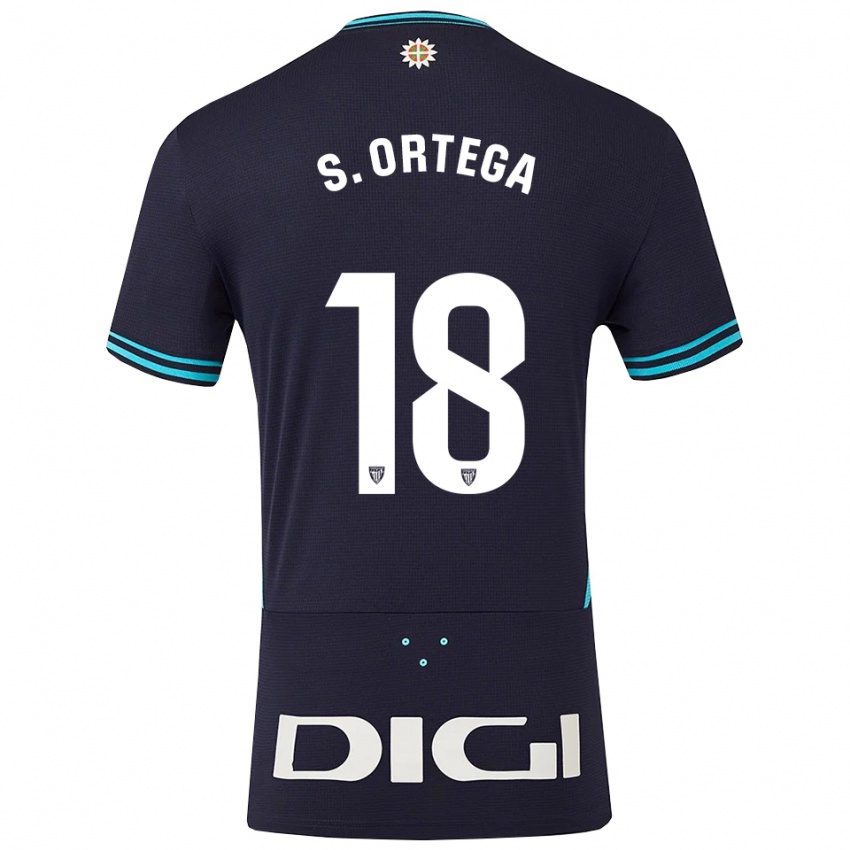 ילדים שרה אורטגה #18 כחול נייבי תכלת הרחק ג'רזי 2025/26 חולצה קצרה