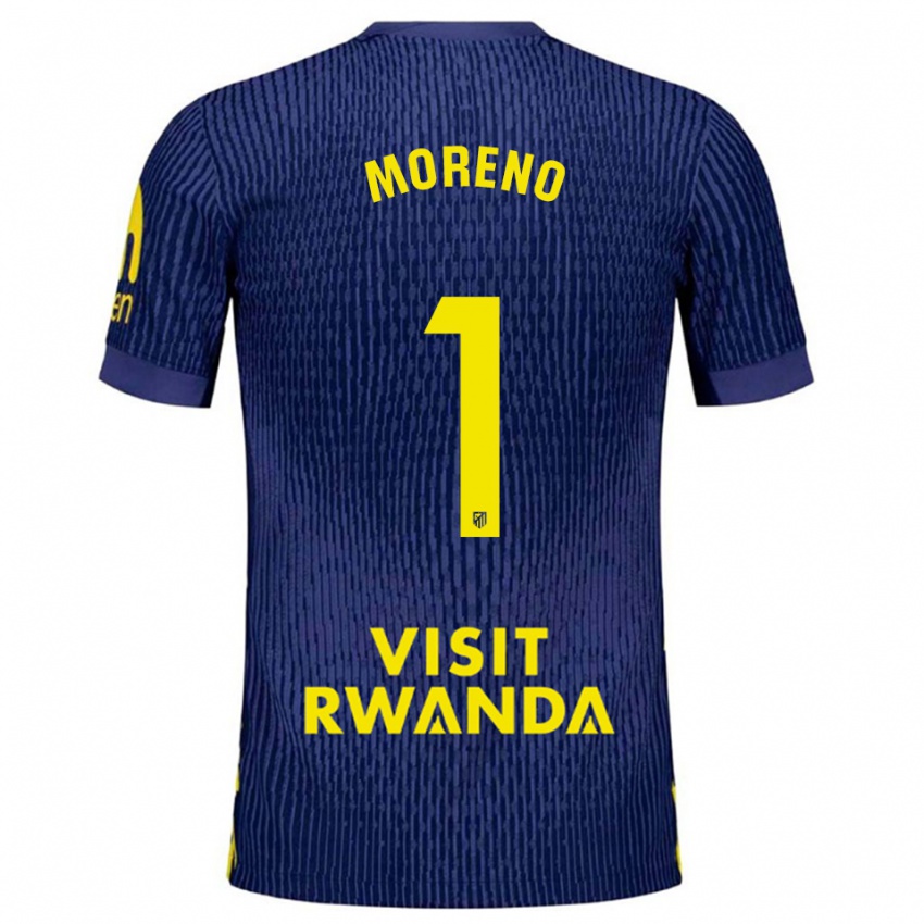 ילדים Álvaro Moreno #1 כחול נייבי צהוב הרחק ג'רזי 2025/26 חולצה קצרה