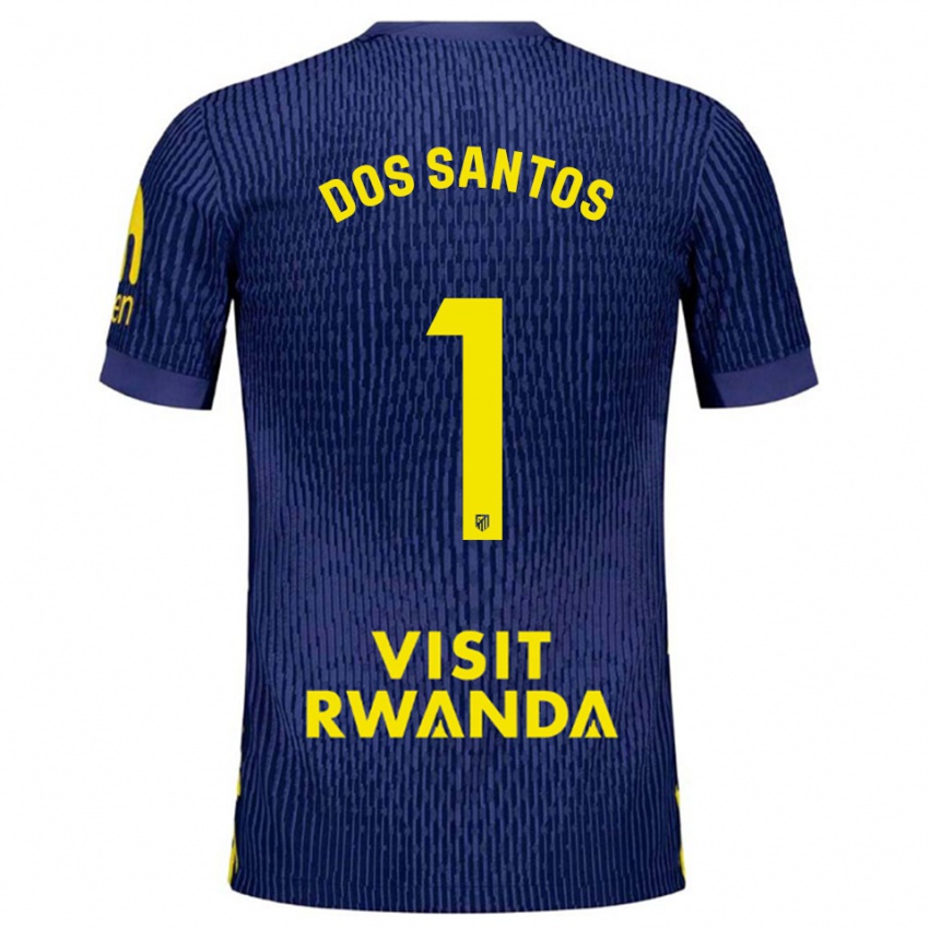 ילדים אלכס דוס סנטוס #1 כחול נייבי צהוב הרחק ג'רזי 2025/26 חולצה קצרה