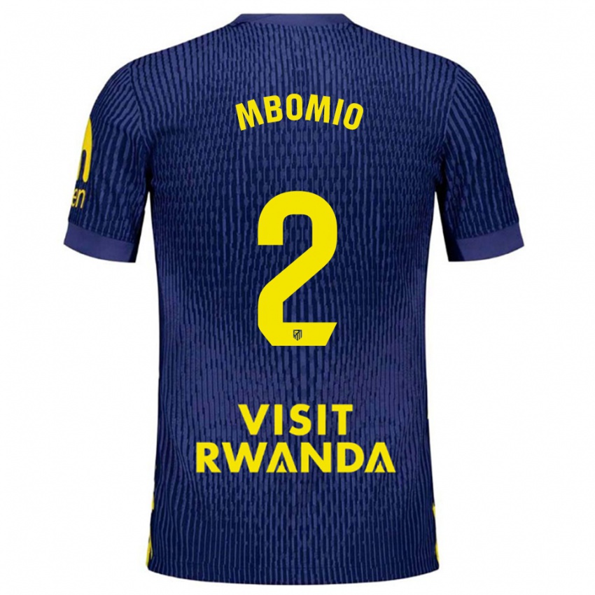 ילדים ענמנואל מבומיו אנגה #2 כחול נייבי צהוב הרחק ג'רזי 2025/26 חולצה קצרה