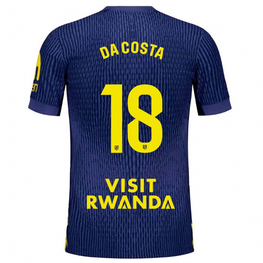 ילדים מריו דה קוסטה #18 כחול נייבי צהוב הרחק ג'רזי 2025/26 חולצה קצרה