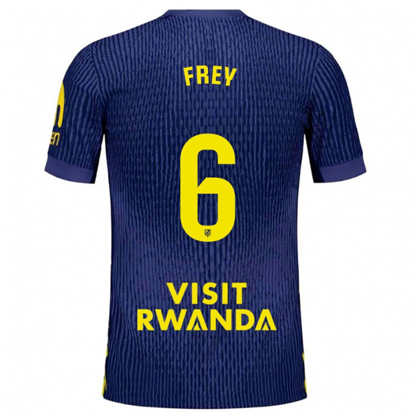 ילדים דריו פריי #6 כחול נייבי צהוב הרחק ג'רזי 2025/26 חולצה קצרה