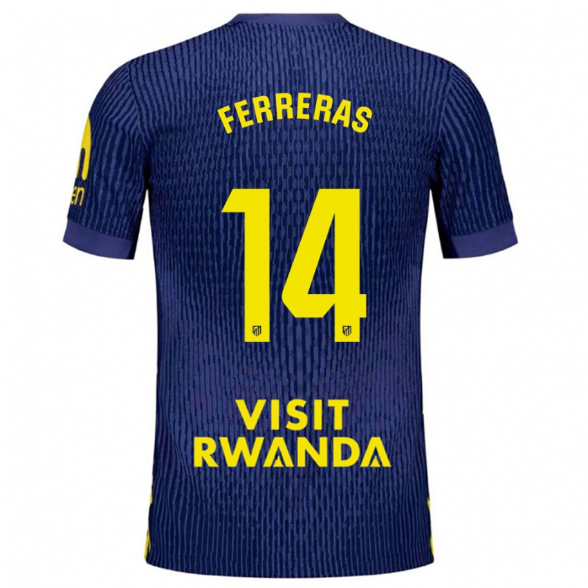 ילדים אדריאן פררס #14 כחול נייבי צהוב הרחק ג'רזי 2025/26 חולצה קצרה