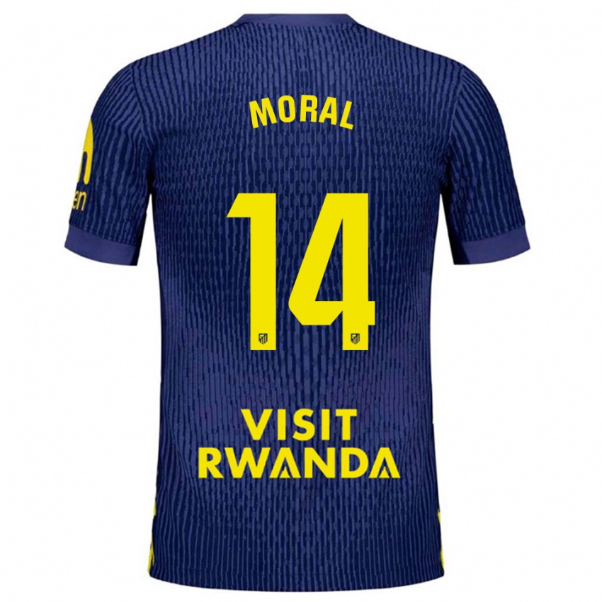 ילדים לוסיה מוראל #14 כחול נייבי צהוב הרחק ג'רזי 2025/26 חולצה קצרה