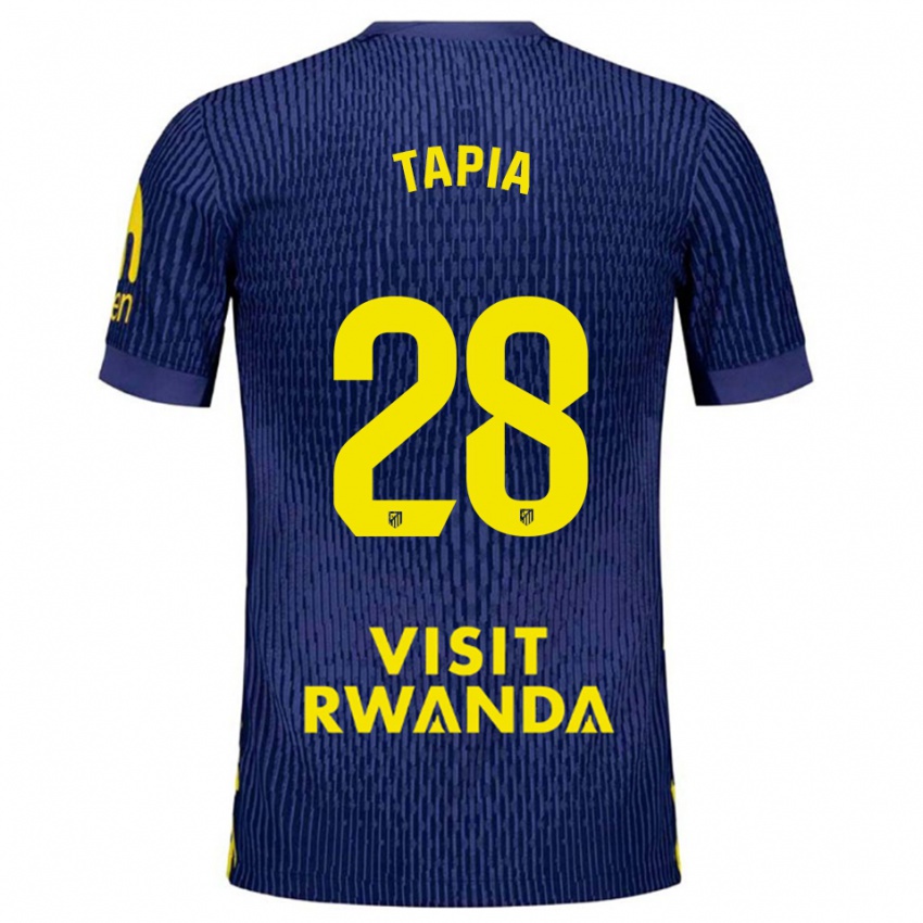 ילדים Unai Tapia #28 כחול נייבי צהוב הרחק ג'רזי 2025/26 חולצה קצרה