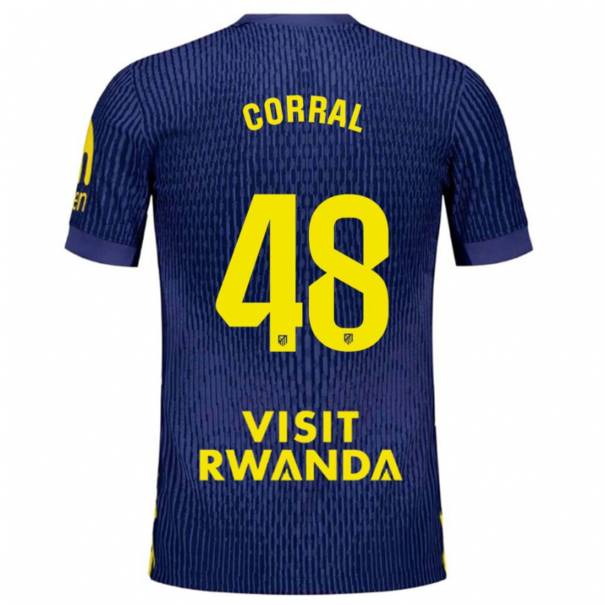 ילדים Adrian Corral #48 כחול נייבי צהוב הרחק ג'רזי 2025/26 חולצה קצרה