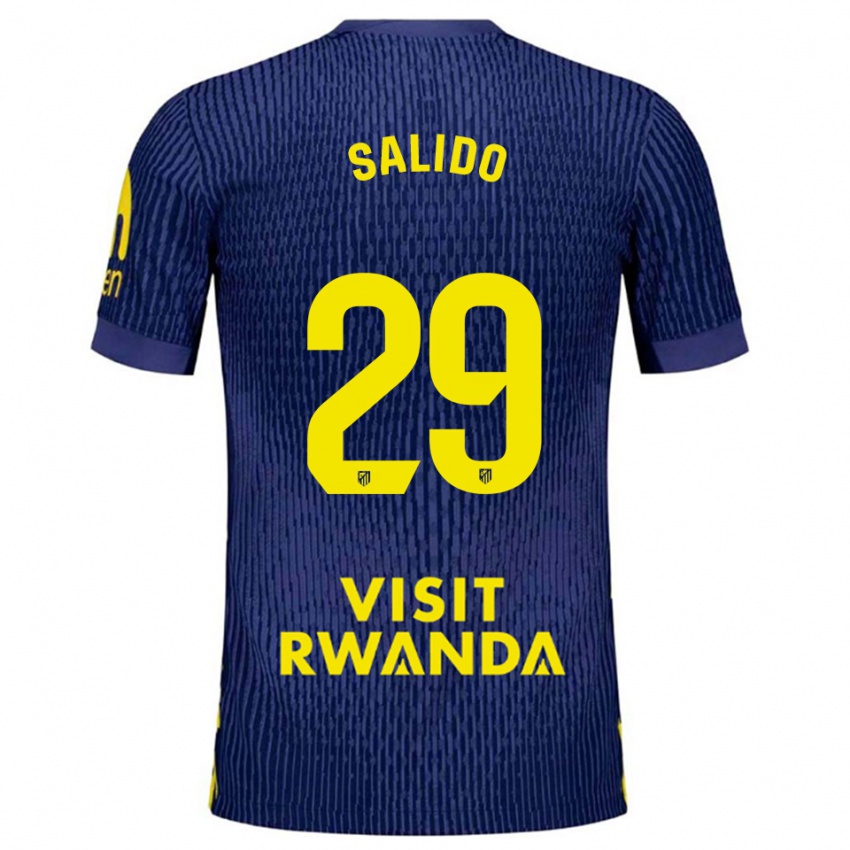 ילדים אלברטו סלידו #29 כחול נייבי צהוב הרחק ג'רזי 2025/26 חולצה קצרה