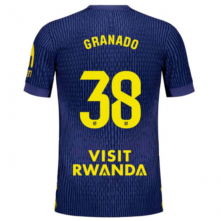 ילדים אדריאן גרנאדו #38 כחול נייבי צהוב הרחק ג'רזי 2025/26 חולצה קצרה