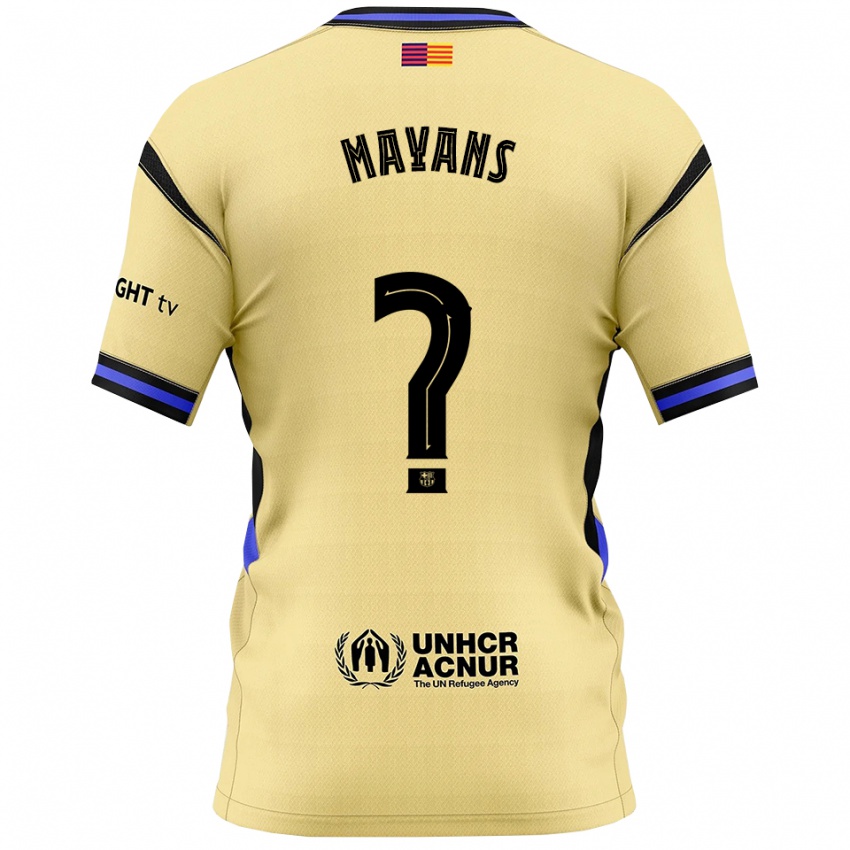 ילדים Sergi Mayans #0 צהוב שחור הרחק ג'רזי 2025/26 חולצה קצרה