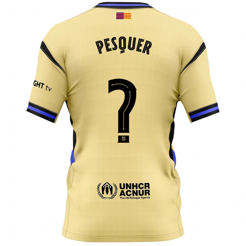 ילדים Jordi Pesquer #0 צהוב שחור הרחק ג'רזי 2025/26 חולצה קצרה