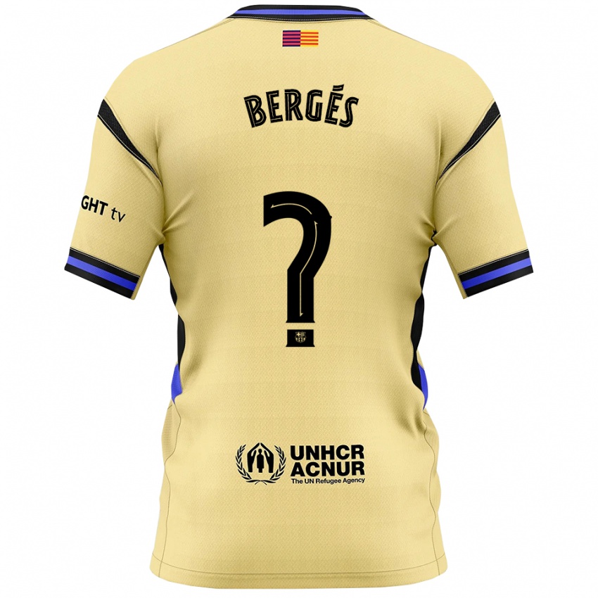 ילדים Pau Bergés #0 צהוב שחור הרחק ג'רזי 2025/26 חולצה קצרה