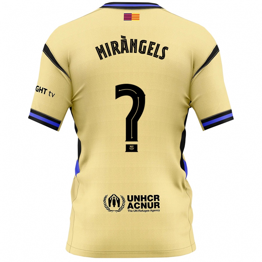 ילדים Xavi Miràngels #0 צהוב שחור הרחק ג'רזי 2025/26 חולצה קצרה