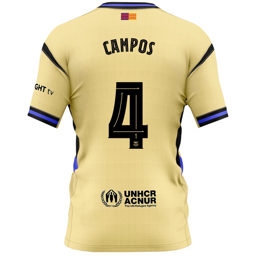 ילדים Alex Campos #4 צהוב שחור הרחק ג'רזי 2025/26 חולצה קצרה