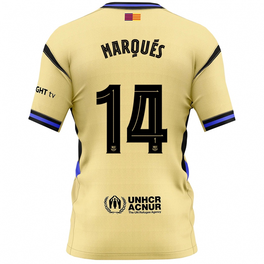 ילדים Tomy Marqués #14 צהוב שחור הרחק ג'רזי 2025/26 חולצה קצרה