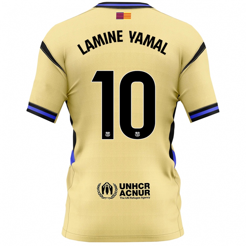 ילדים לאמין ימאל #10 צהוב שחור הרחק ג'רזי 2025/26 חולצה קצרה