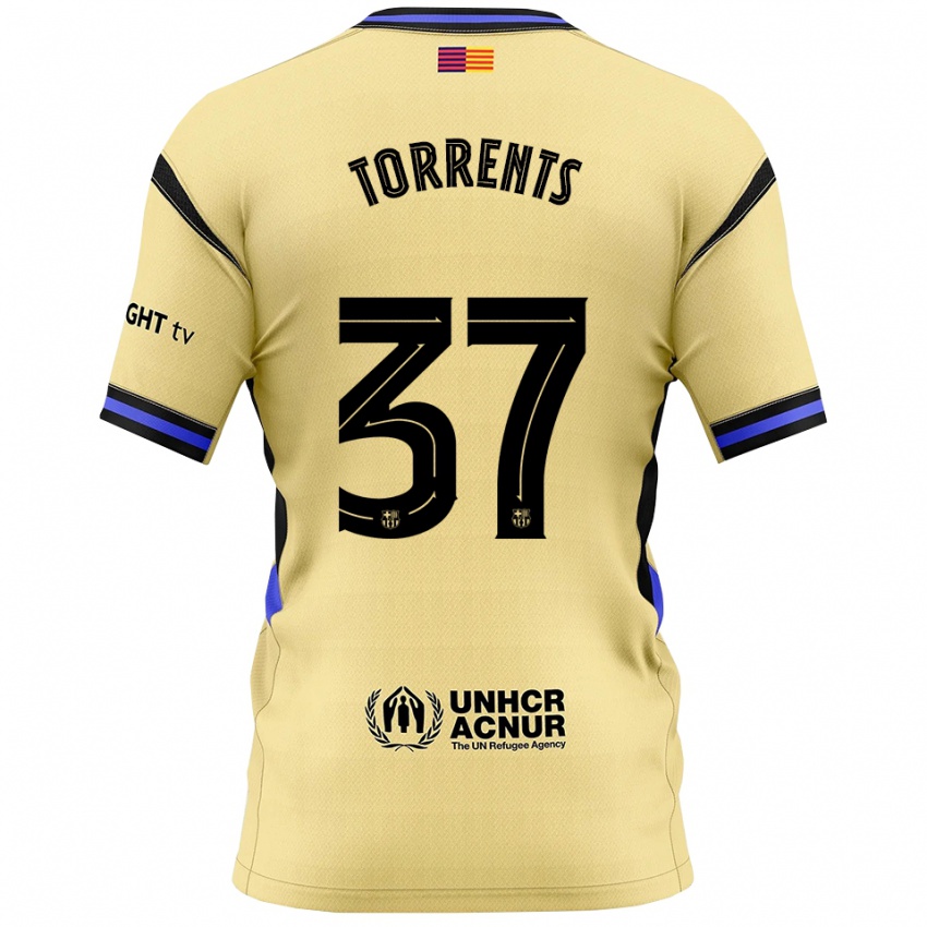 ילדים Jofre Torrents #37 צהוב שחור הרחק ג'רזי 2025/26 חולצה קצרה