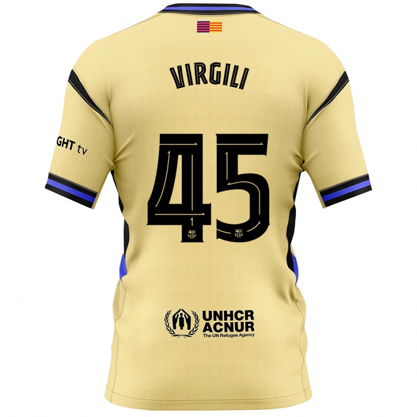 ילדים Jan Virgili #45 צהוב שחור הרחק ג'רזי 2025/26 חולצה קצרה