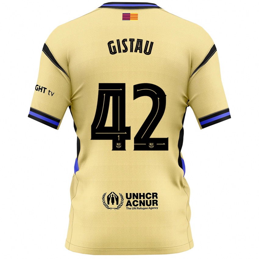 ילדים Òscar Gistau #42 צהוב שחור הרחק ג'רזי 2025/26 חולצה קצרה