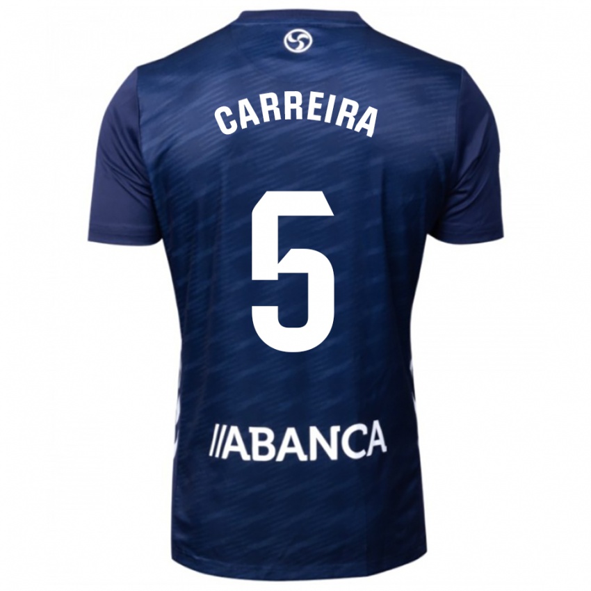 ילדים סרחיו קאריירה #5 כחול נייבי לבן הרחק ג'רזי 2025/26 חולצה קצרה