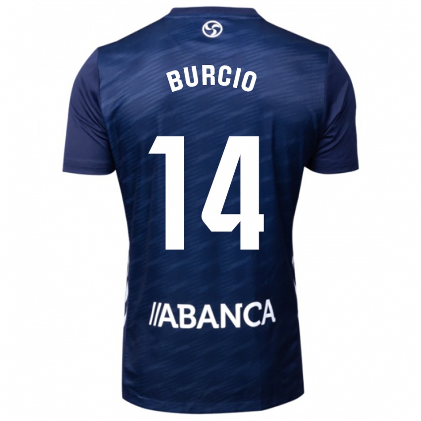 ילדים Hugo Burcio #14 כחול נייבי לבן הרחק ג'רזי 2025/26 חולצה קצרה