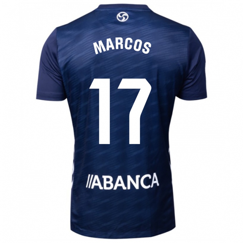 ילדים אוסקר דה מרקוס #17 כחול נייבי לבן הרחק ג'רזי 2025/26 חולצה קצרה