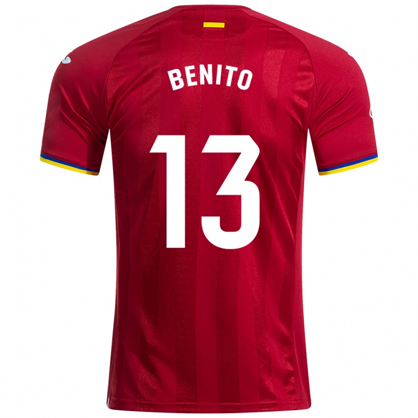 ילדים Jorge Benito #13 אדום צהוב כחול הרחק ג'רזי 2025/26 חולצה קצרה