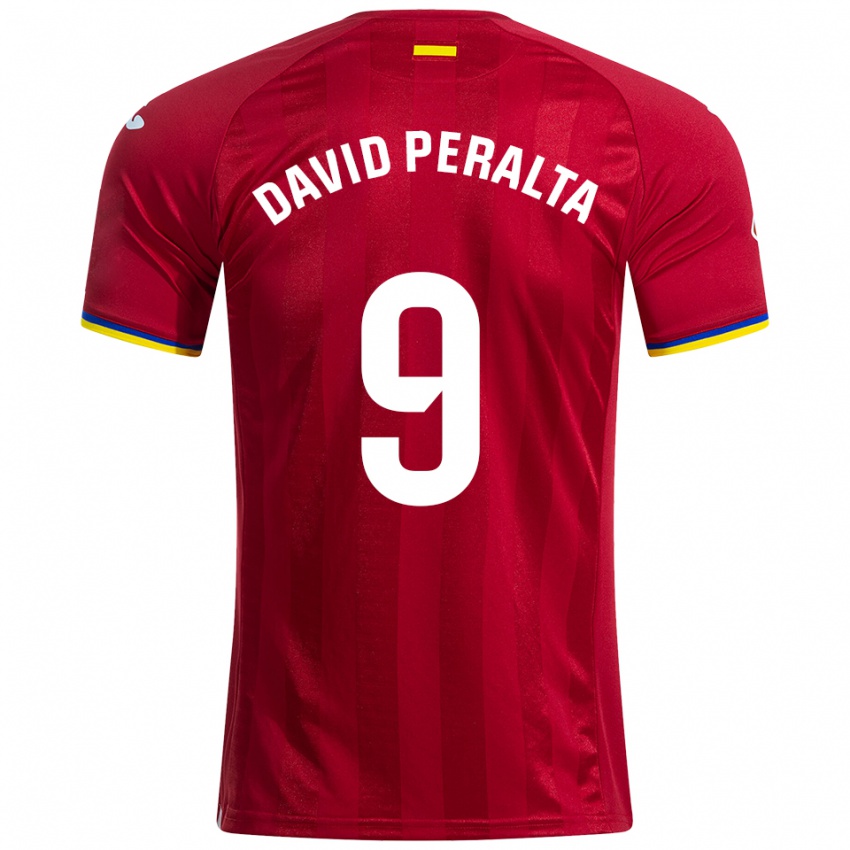 ילדים Juan David Peralta #9 אדום צהוב כחול הרחק ג'רזי 2025/26 חולצה קצרה