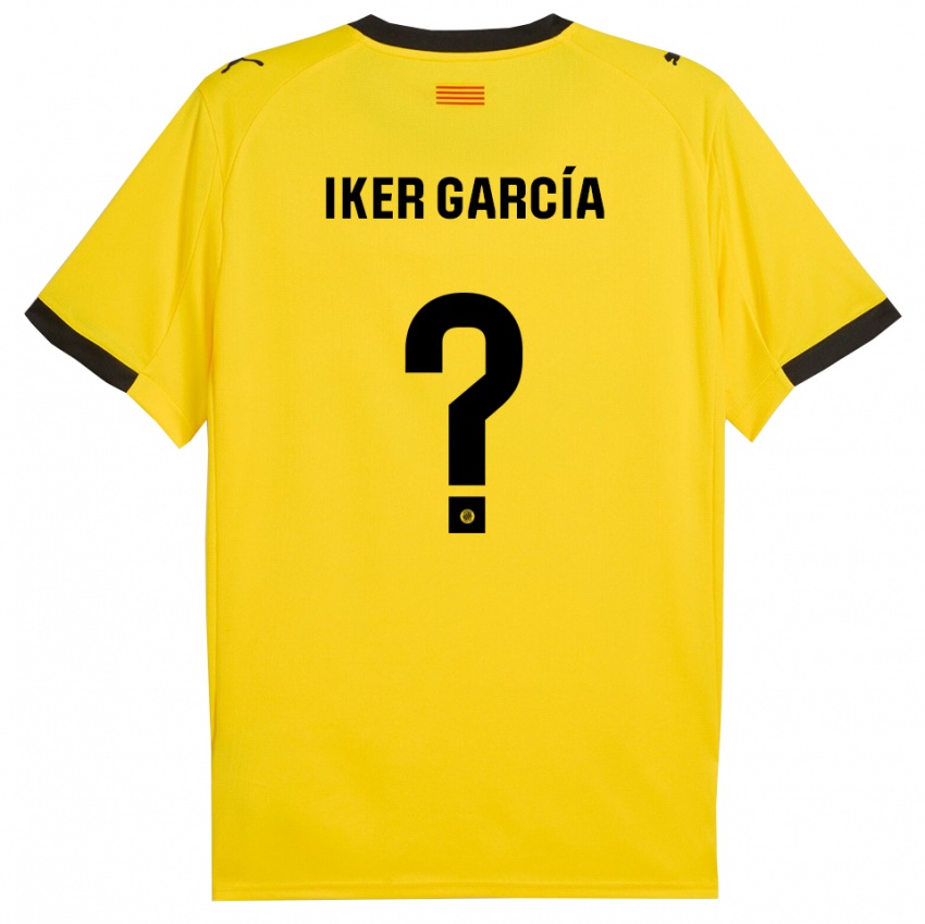 ילדים Iker García #0 צהוב שחור הרחק ג'רזי 2025/26 חולצה קצרה