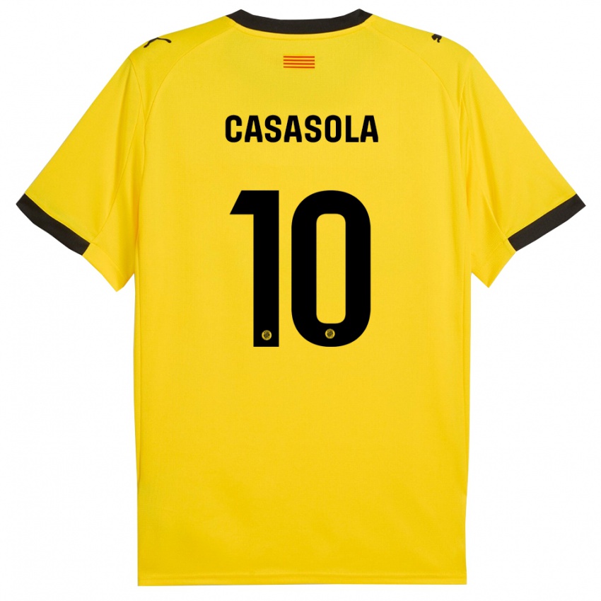 ילדים Derek Casasola #10 צהוב שחור הרחק ג'רזי 2025/26 חולצה קצרה