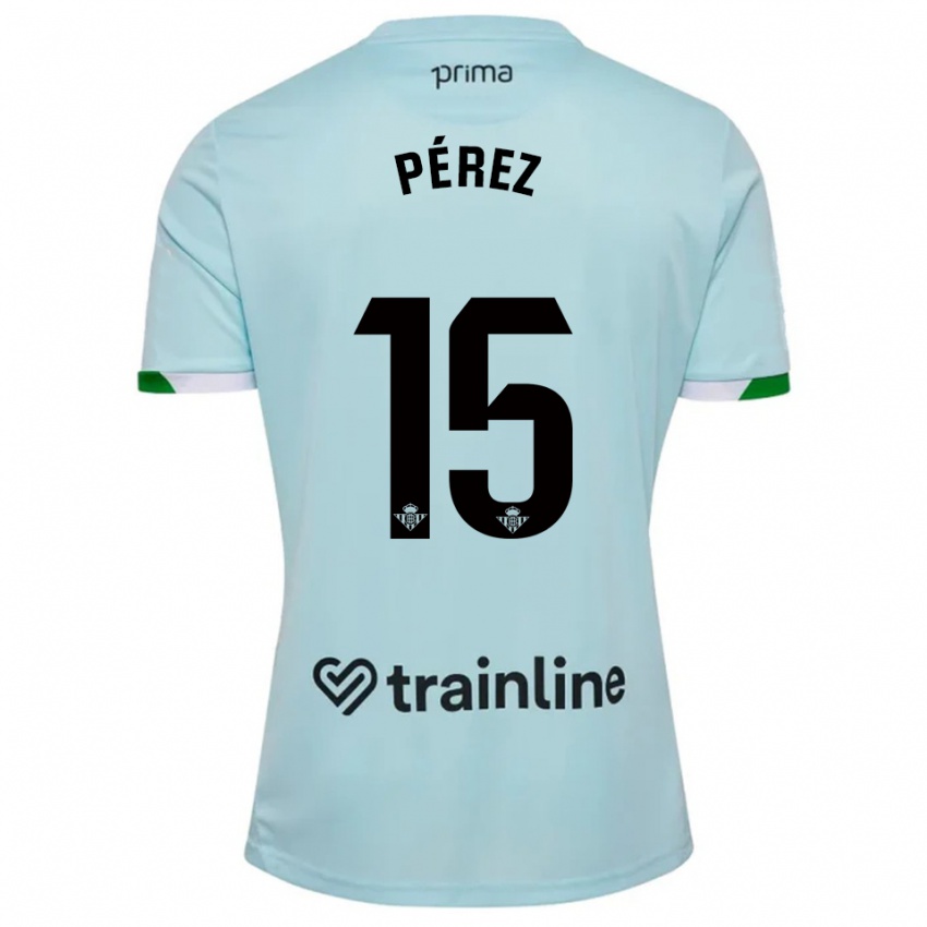 ילדים Álex Pérez #15 תכלת ירוק הרחק ג'רזי 2025/26 חולצה קצרה