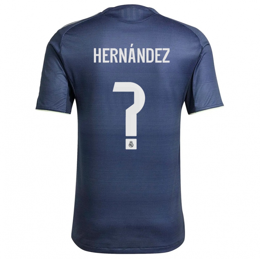 ילדים Enaitz Hernández #0 כחול נייבי כסוף הרחק ג'רזי 2025/26 חולצה קצרה