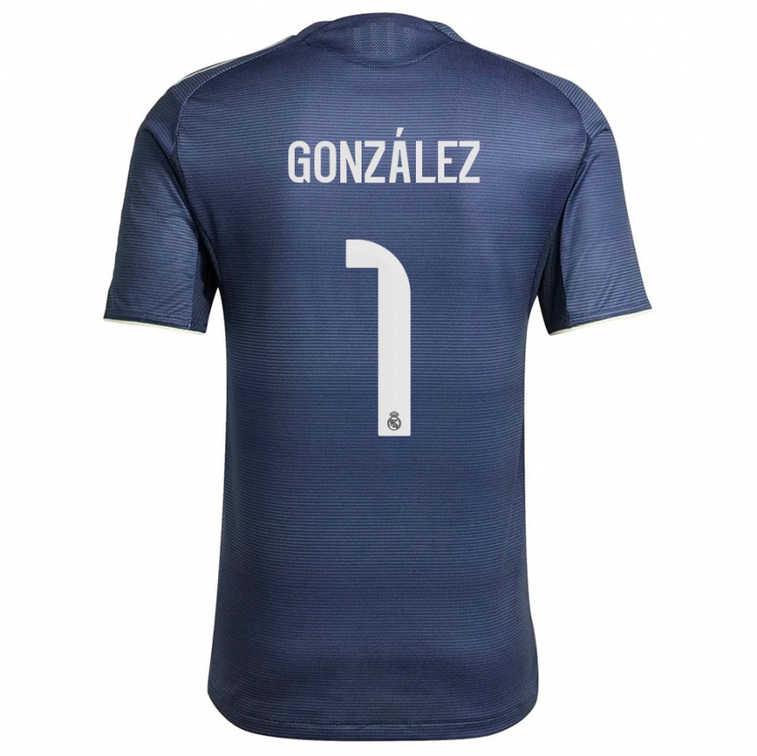 ילדים אלבארו גונסאלס סוברון #1 כחול נייבי כסוף הרחק ג'רזי 2025/26 חולצה קצרה