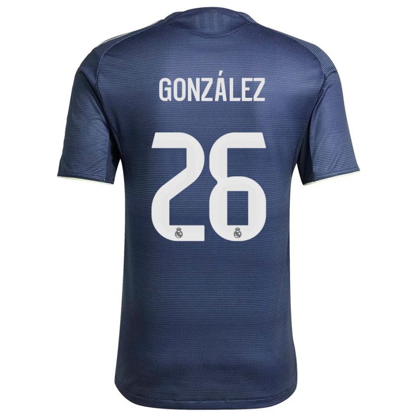 ילדים פרן גונסאלס #26 כחול נייבי כסוף הרחק ג'רזי 2025/26 חולצה קצרה