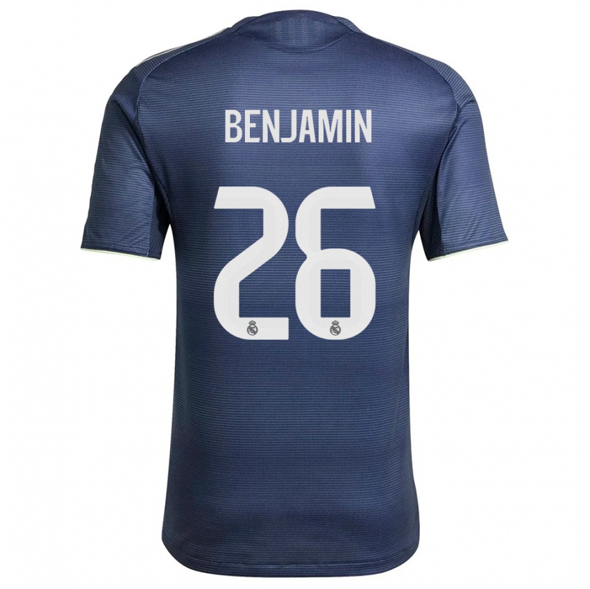 ילדים עמנואל בנימין #26 כחול נייבי כסוף הרחק ג'רזי 2025/26 חולצה קצרה