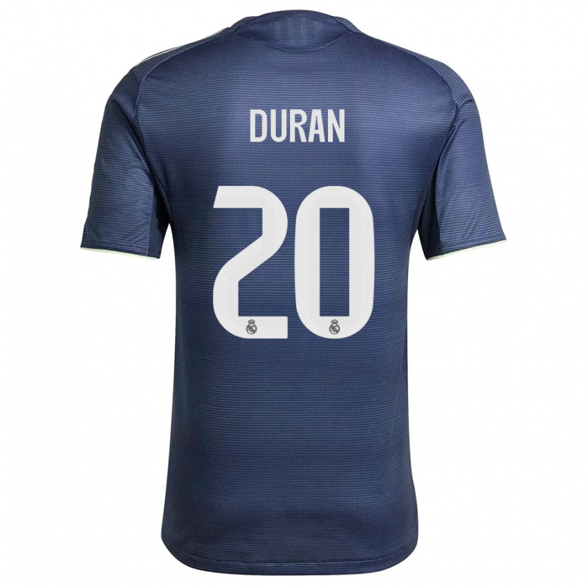 ילדים Pol Duran #20 כחול נייבי כסוף הרחק ג'רזי 2025/26 חולצה קצרה