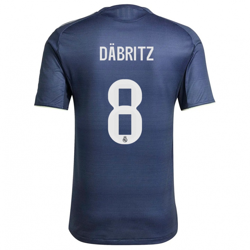 ילדים שרה דבריץ #8 כחול נייבי כסוף הרחק ג'רזי 2025/26 חולצה קצרה