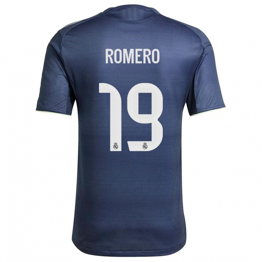 ילדים Alfonso Romero #19 כחול נייבי כסוף הרחק ג'רזי 2025/26 חולצה קצרה