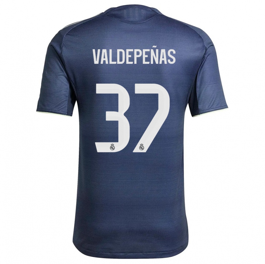 ילדים Víctor Valdepeñas #37 כחול נייבי כסוף הרחק ג'רזי 2025/26 חולצה קצרה