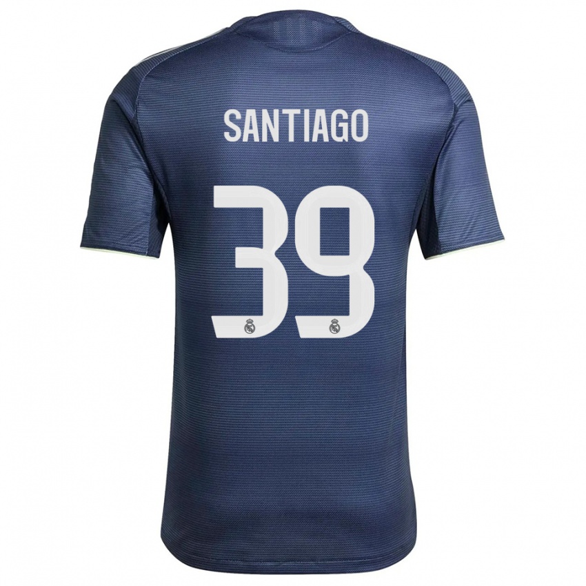ילדים Aimar Santiago #39 כחול נייבי כסוף הרחק ג'רזי 2025/26 חולצה קצרה