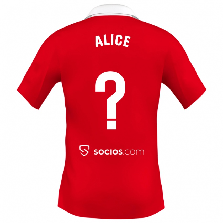 ילדים Alice Marques #0 אדום לבן אפור הרחק ג'רזי 2025/26 חולצה קצרה