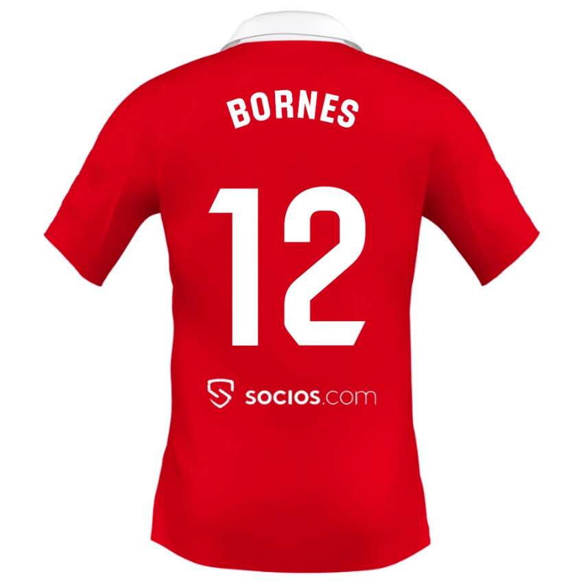 ילדים פדרו בורנס מנדוסה #12 אדום לבן אפור הרחק ג'רזי 2025/26 חולצה קצרה