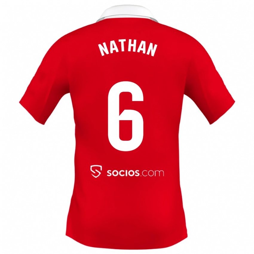 ילדים Nathan Sánchez #6 אדום לבן אפור הרחק ג'רזי 2025/26 חולצה קצרה