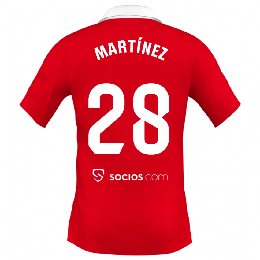 ילדים Hugo Martínez #28 אדום לבן אפור הרחק ג'רזי 2025/26 חולצה קצרה