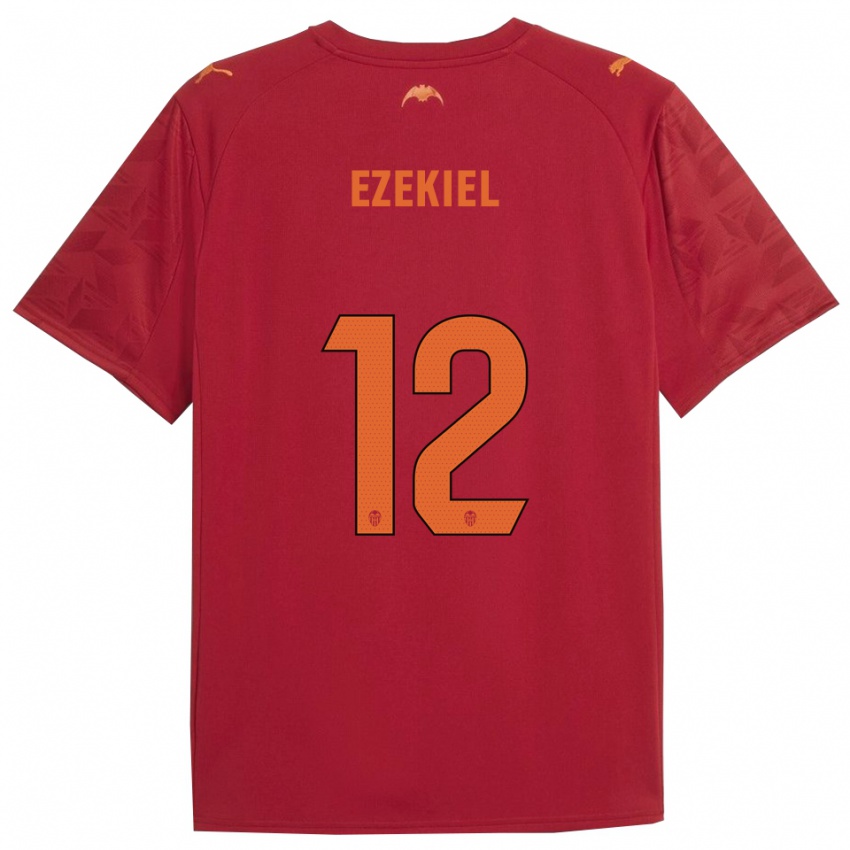 ילדים מוטונראיו ויקטוריה אזקיאל #12 אדום כתום הרחק ג'רזי 2025/26 חולצה קצרה