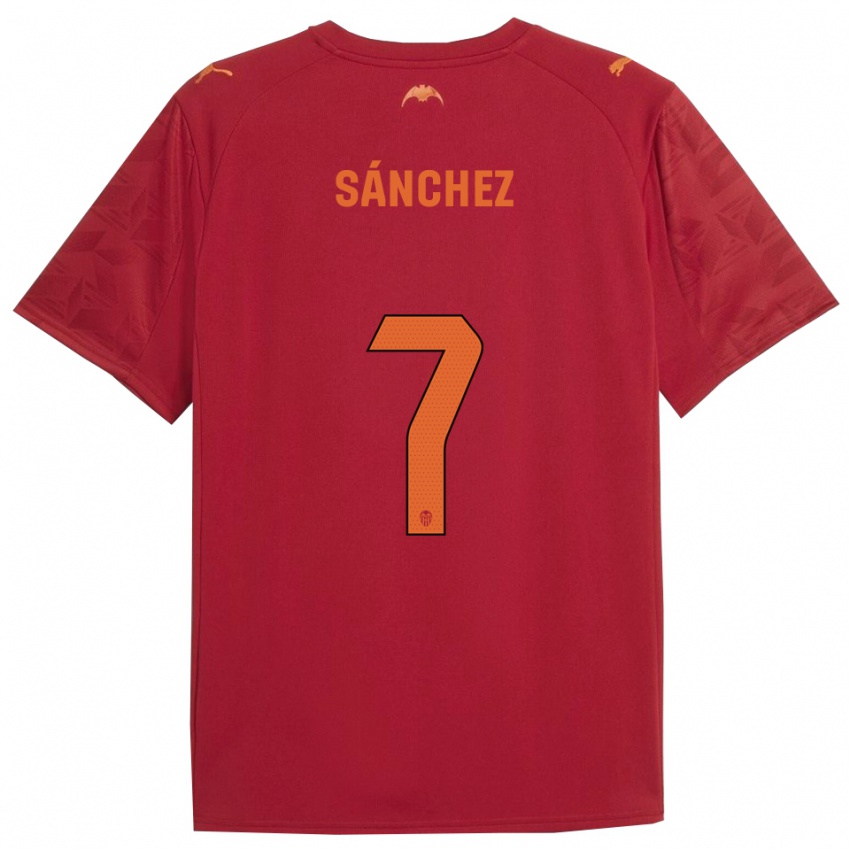 ילדים Dani Sánchez #7 אדום כתום הרחק ג'רזי 2025/26 חולצה קצרה