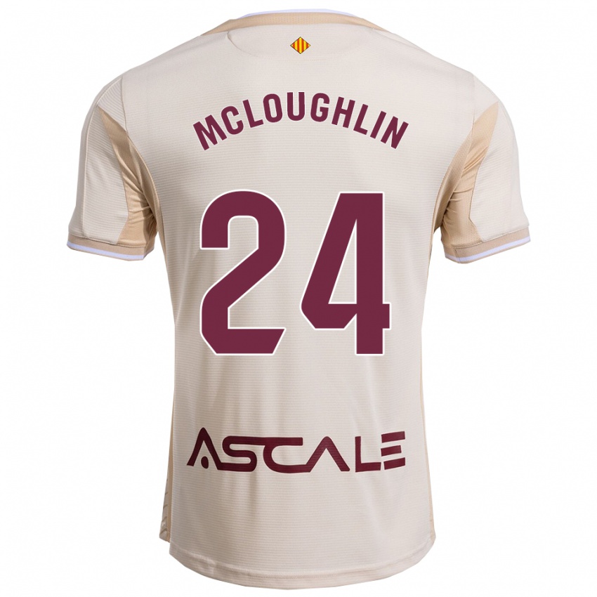 ילדים קיידן מקלופלין #24 לבן שמנת בורדו הרחק ג'רזי 2025/26 חולצה קצרה