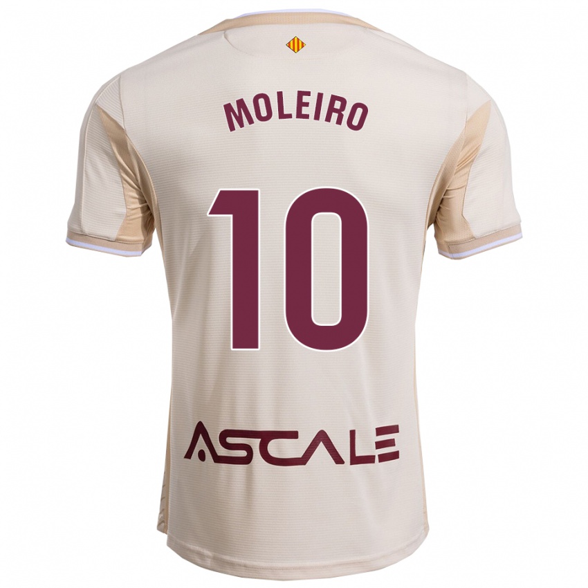 ילדים אלברטו מוליירו #10 לבן שמנת בורדו הרחק ג'רזי 2025/26 חולצה קצרה