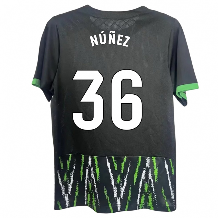 ילדים רפאל נונייס #36 שחור ירוק הרחק ג'רזי 2025/26 חולצה קצרה