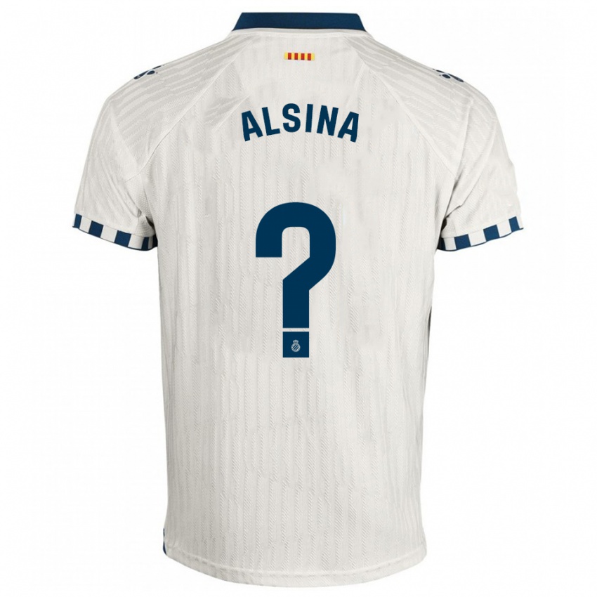ילדים Joel Alsina #0 לבן כחול הרחק ג'רזי 2025/26 חולצה קצרה