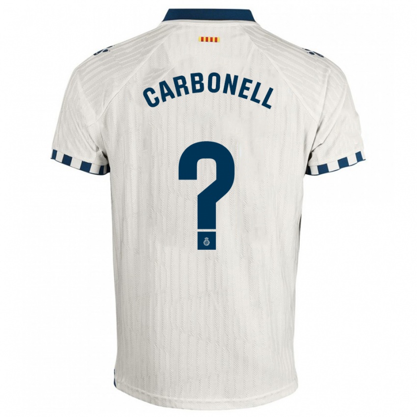 ילדים Ethan Carbonell #0 לבן כחול הרחק ג'רזי 2025/26 חולצה קצרה